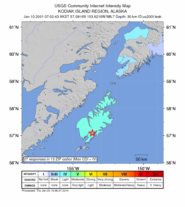 DYFI Intensity Map